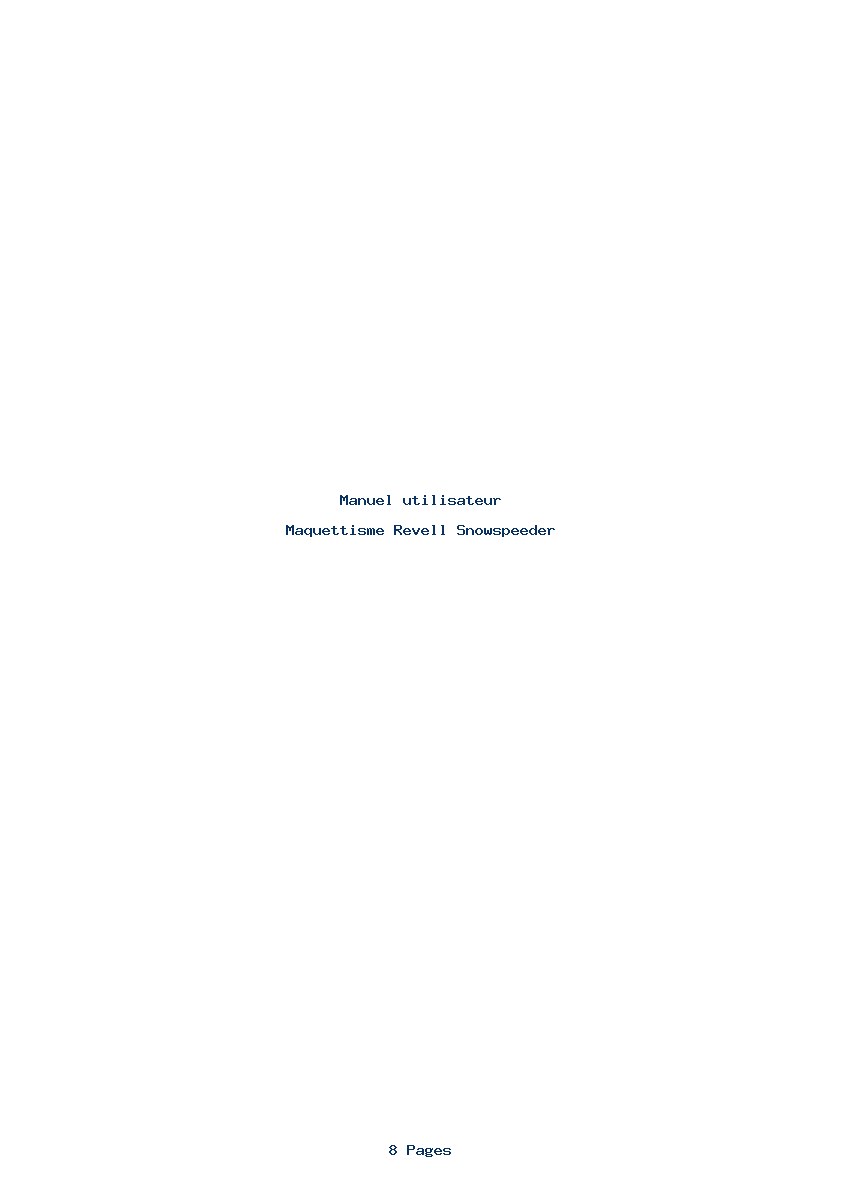 Page 1 de la notice Manuel utilisateur Revell Snowspeeder