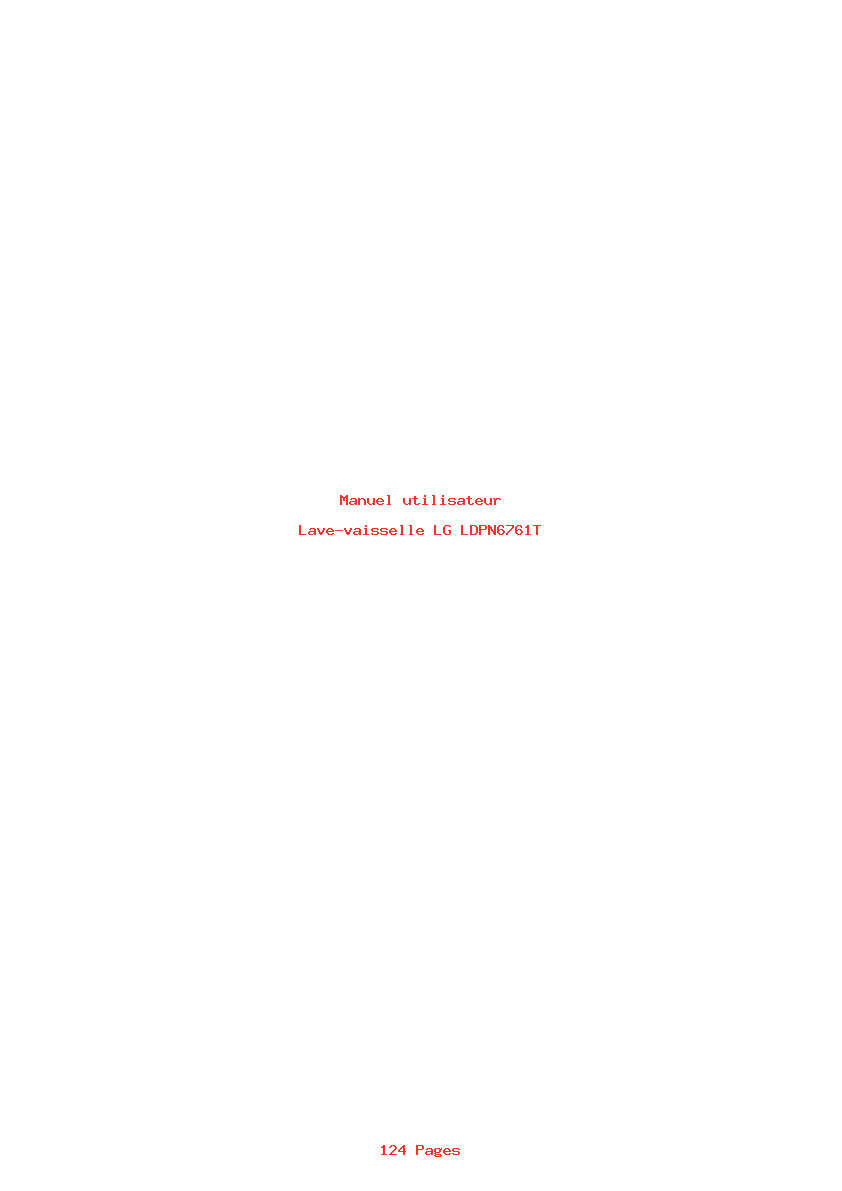 Page 1 de la notice Manuel utilisateur LG LDPN6761T