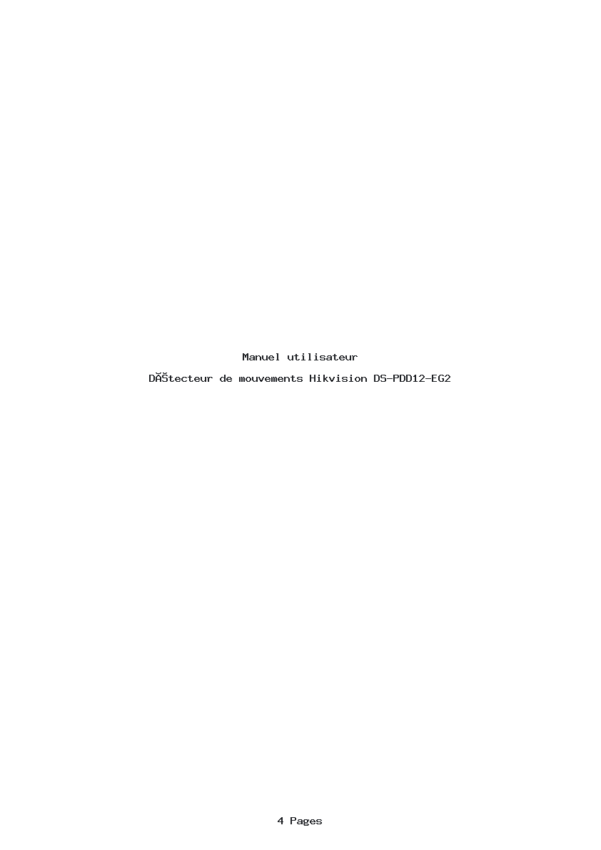 Image de la première page du manuel de l'appareil DS-PDD12-EG2