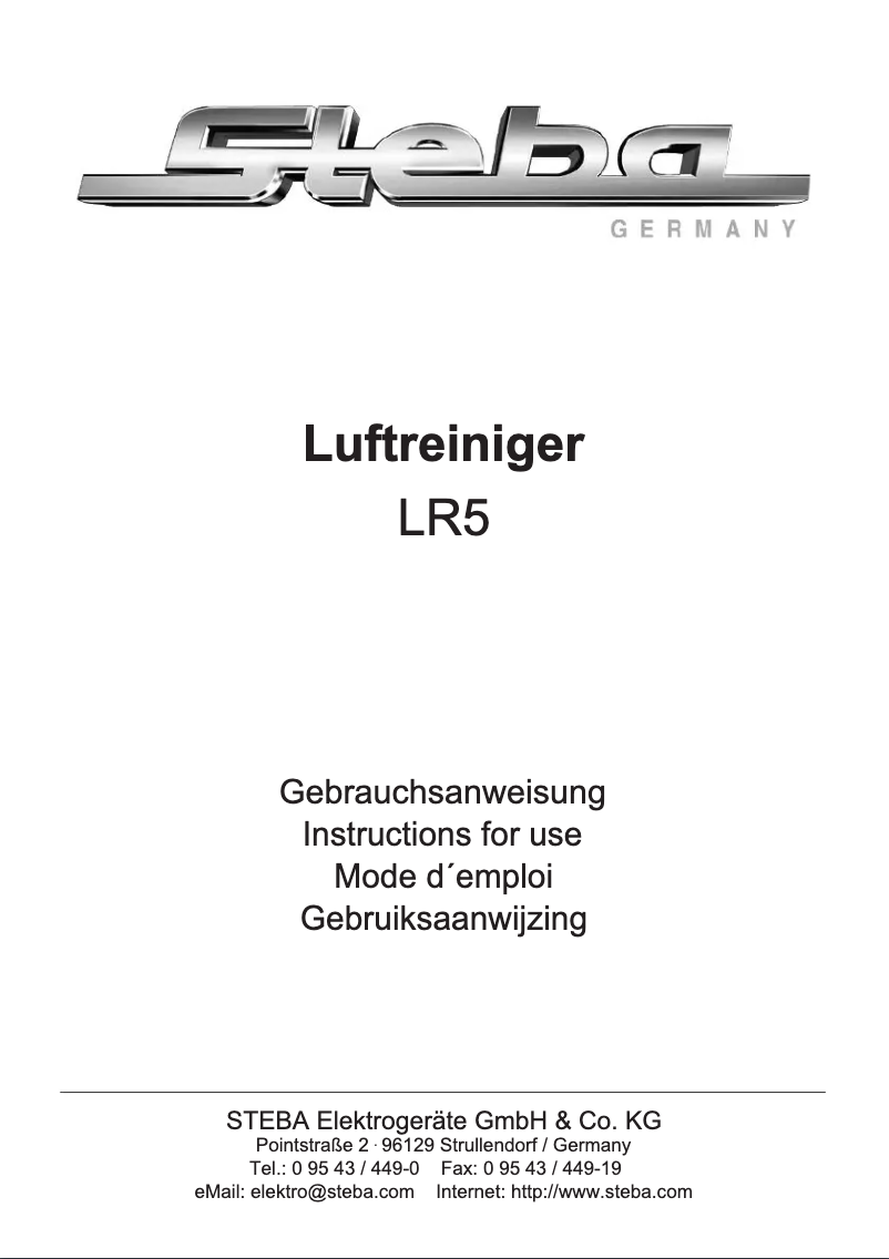Page 1 de la notice Manuel utilisateur Steba LR 5