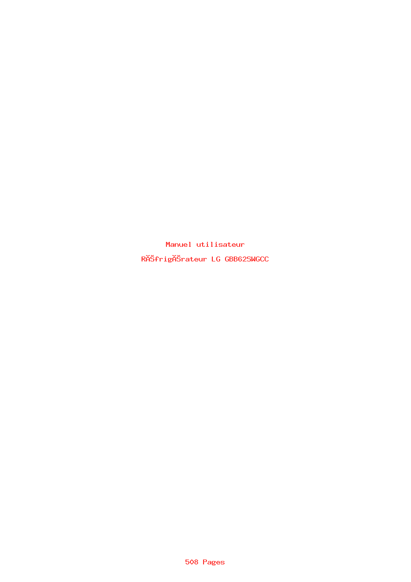 Page 1 de la notice Manuel utilisateur LG GBB62SWGCC