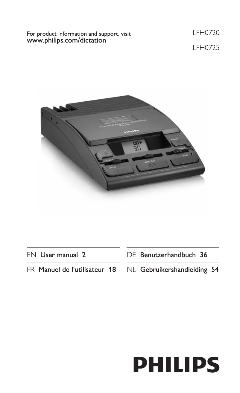 Page 1 of the manual User Manual Philips LFH0720