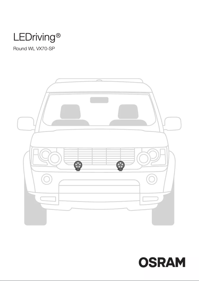 Page 1 de la notice Instructions / montage Osram LEDriving Round VX70-SP