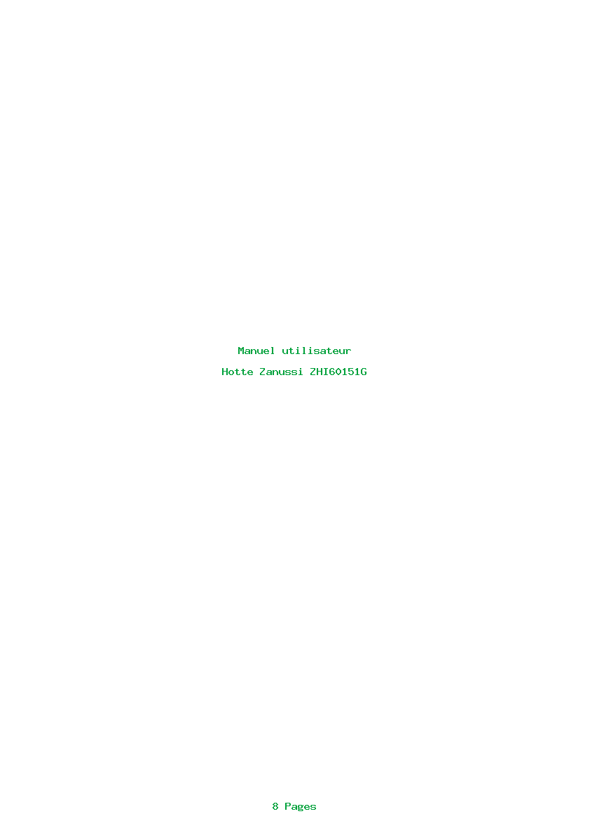 Page 1 de la notice Manuel utilisateur Zanussi ZHI60151G