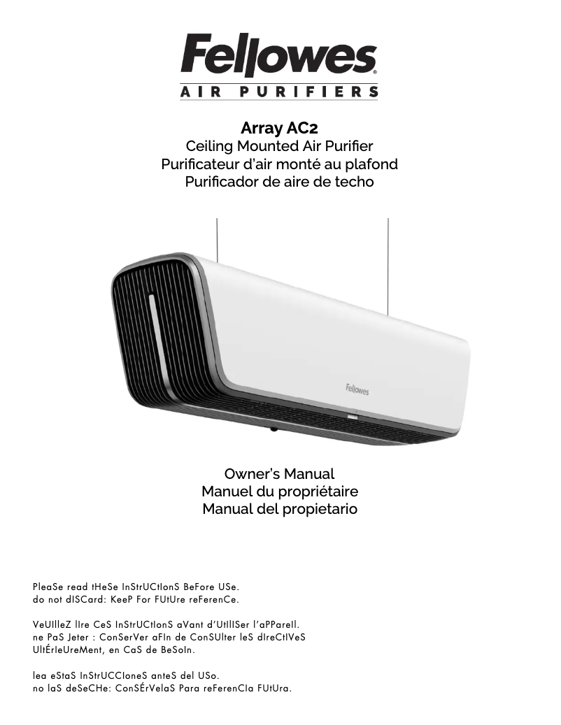 Page 1 de la notice Manuel utilisateur Fellowes Array AC2