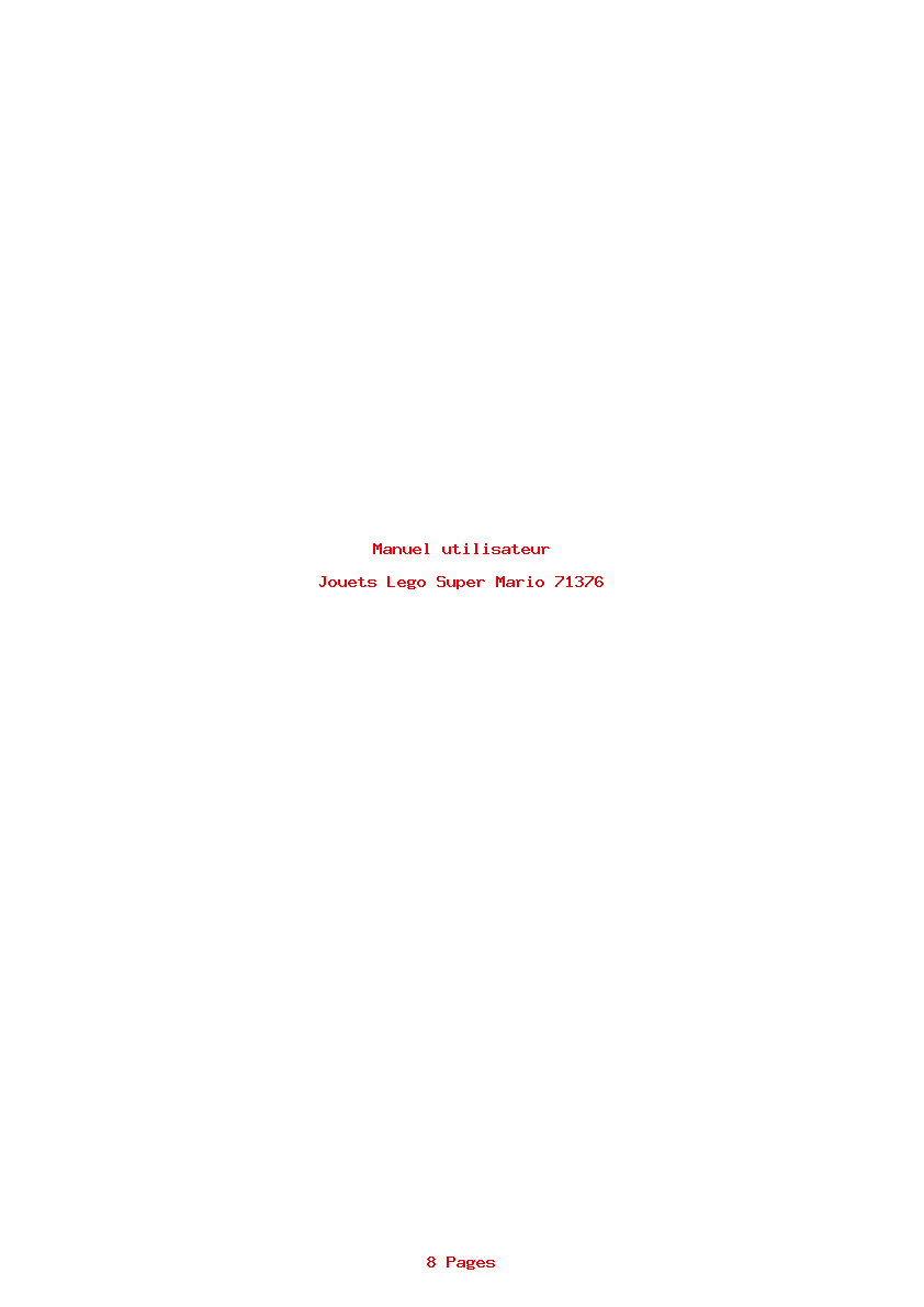 Page 1 de la notice Manuel utilisateur Lego Super Mario 71376
