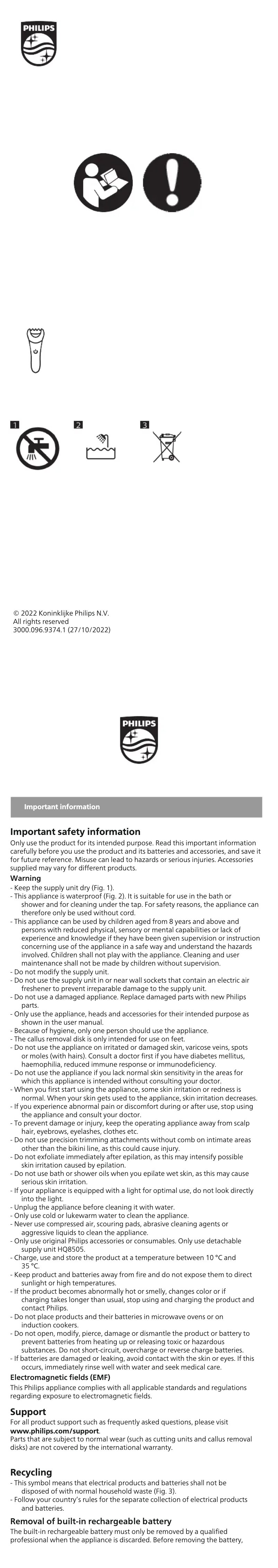 Page n°1 - Manuel utilisateur Philips Series 8000 Wet & Dry Advanced BRE710