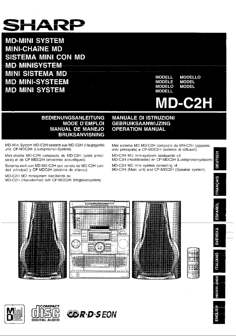 Page 1 of the manual User Manual Sharp MD-C2H