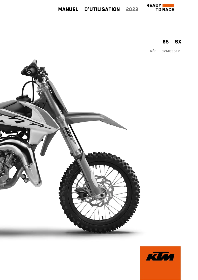 Page 1 of the manual User Manual KTM 65 SX (2023)