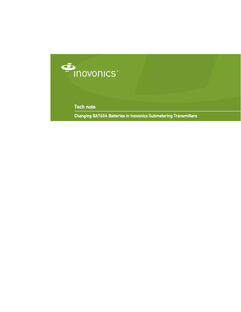 Page 1 de la notice Manuel utilisateur Inovonics BAT604-50