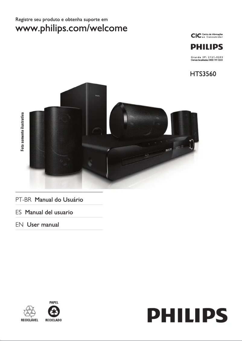 Page n°1 - Mode d'emploi Philips HTS3560X