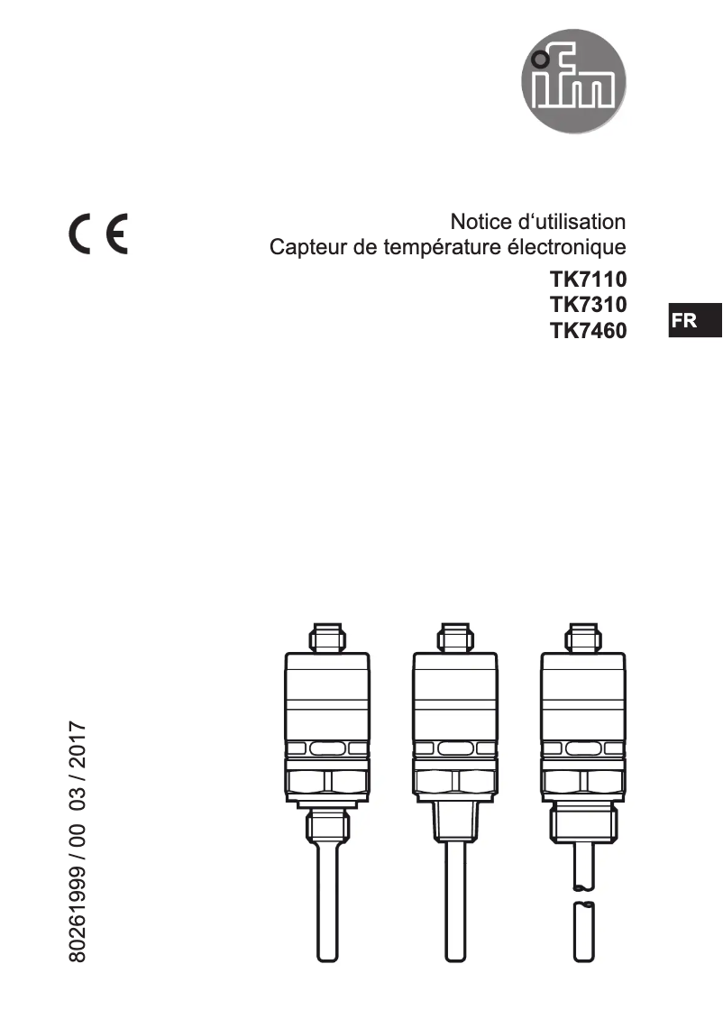 Page 1 de la notice Manuel utilisateur IFM TK7460