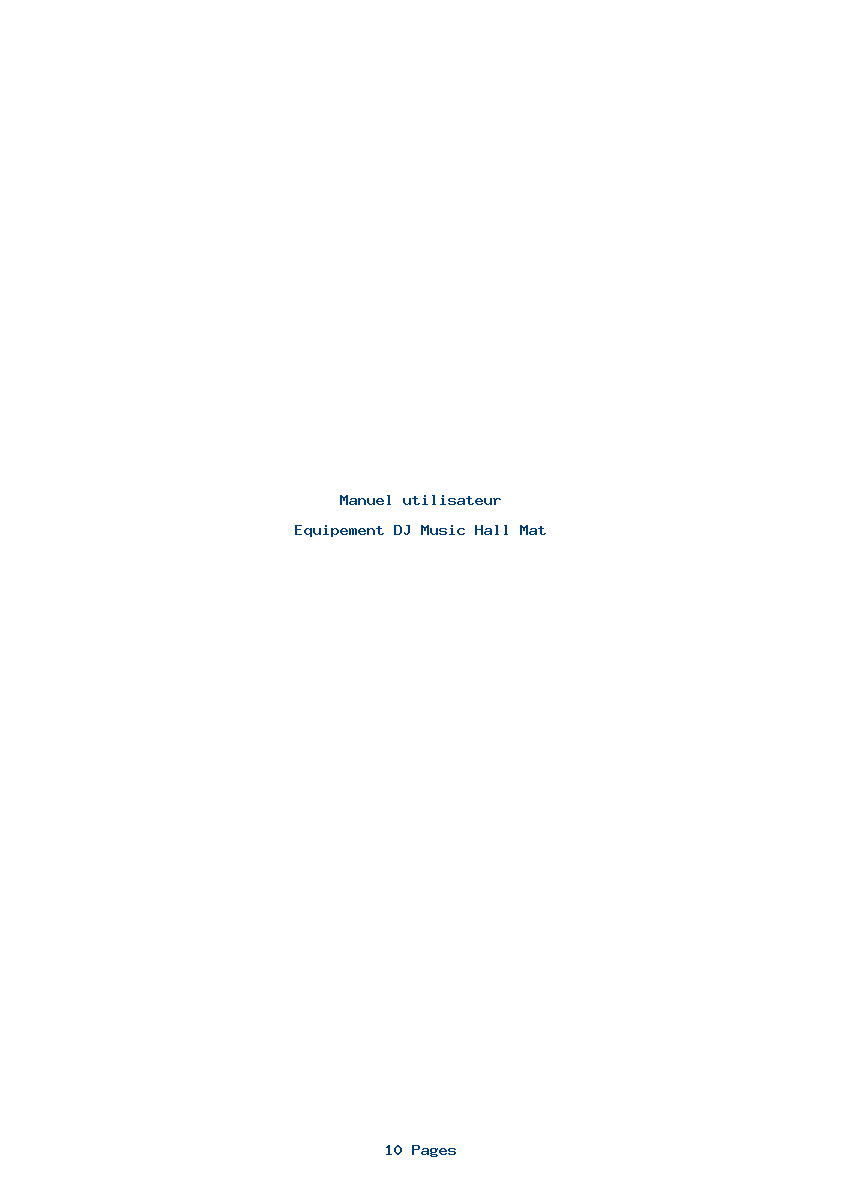 Page 1 de la notice Manuel utilisateur Music Hall Mat