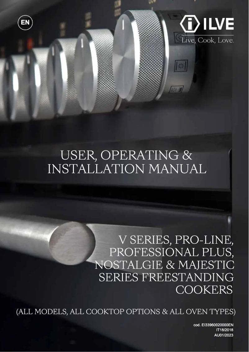 Page 1 de la notice Manuel utilisateur Ilve M30DNE3SSG
