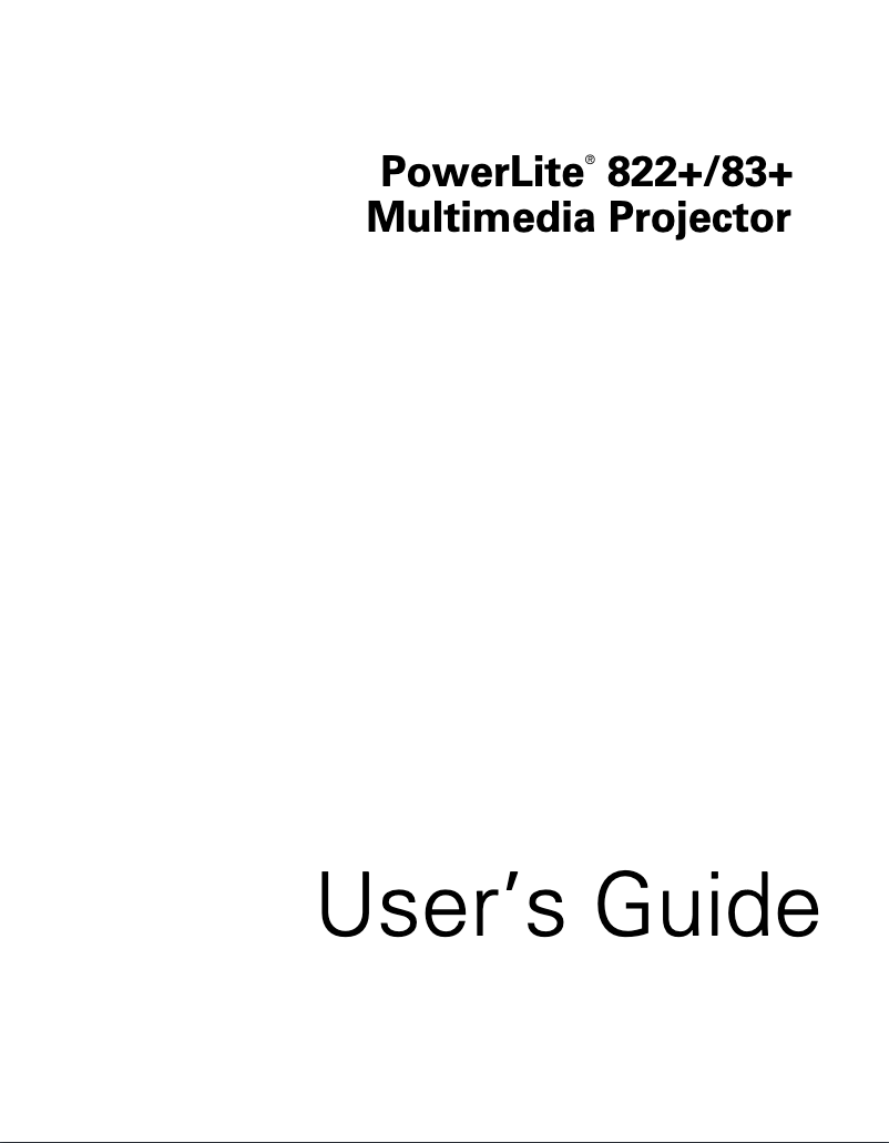 Page 1 de la notice Manuel utilisateur Epson PowerLite 822+