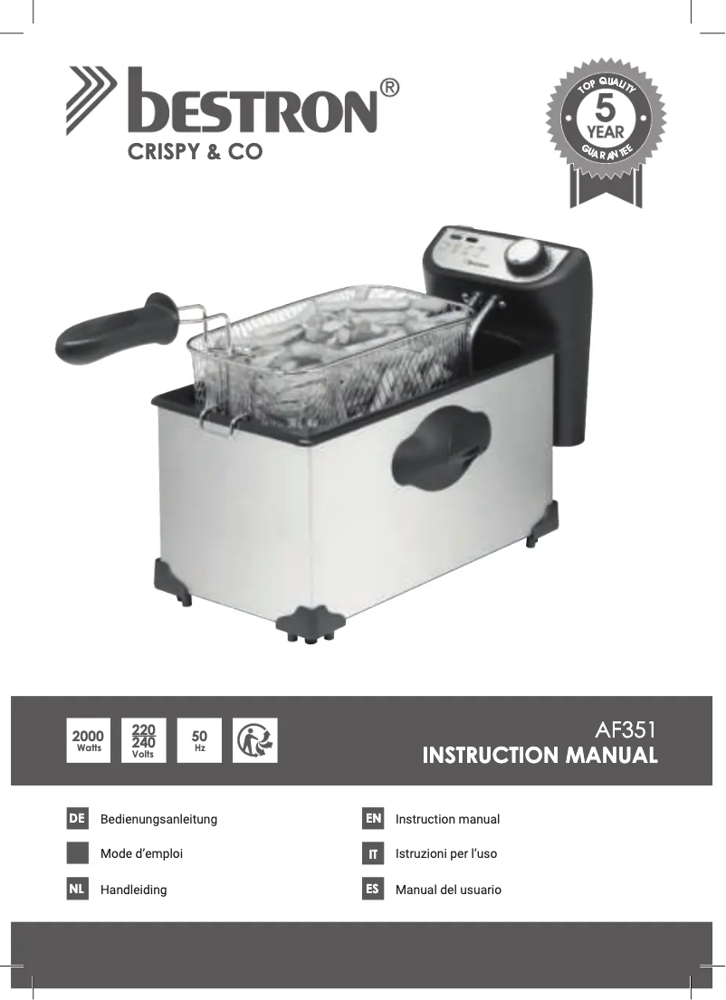 Page 1 de la notice Manuel utilisateur Bestron AF351