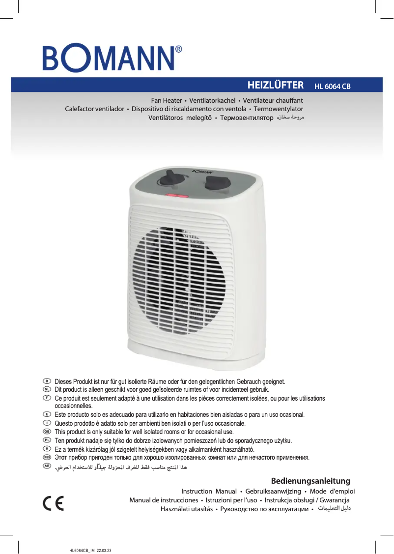 Page 1 de la notice Manuel utilisateur Bomann HL 6064 CB