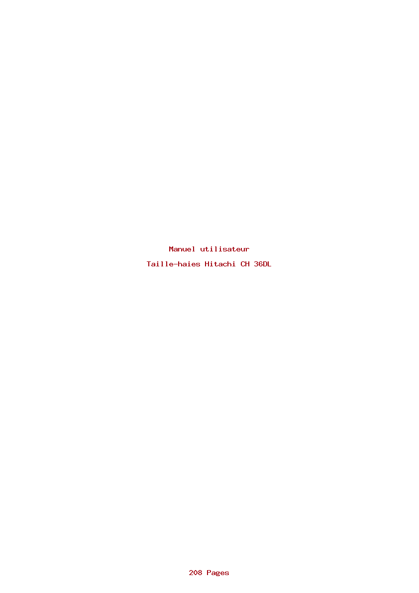 Page 1 de la notice Manuel utilisateur Hitachi CH 36DL