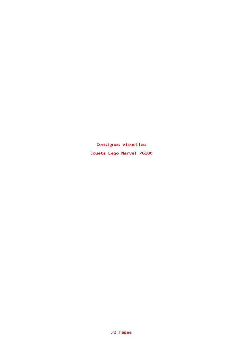 Page 1 de la notice Consignes visuelles Lego Marvel 76280