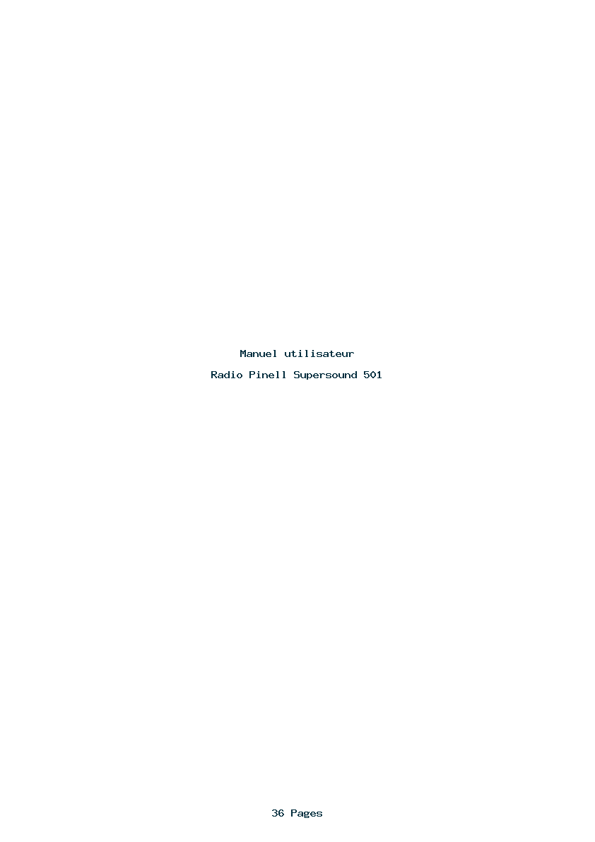 Page 1 de la notice Manuel utilisateur Pinell Supersound 501