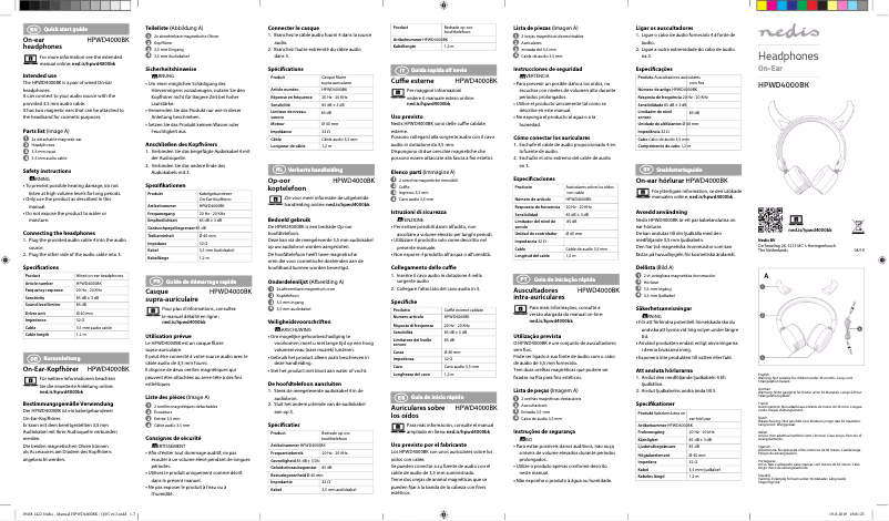 Page 1 de la notice Manuel utilisateur Nedis HPWD4000BK