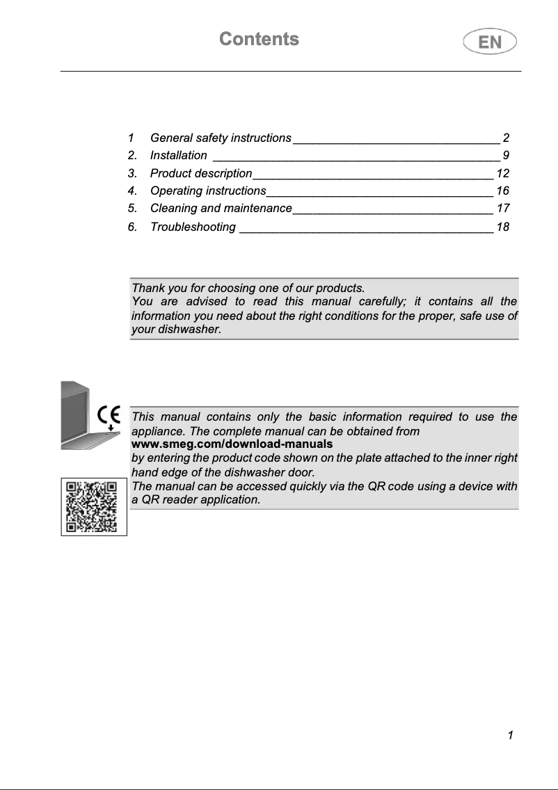 Página 1 del manual Folleto Smeg STX32BLLC