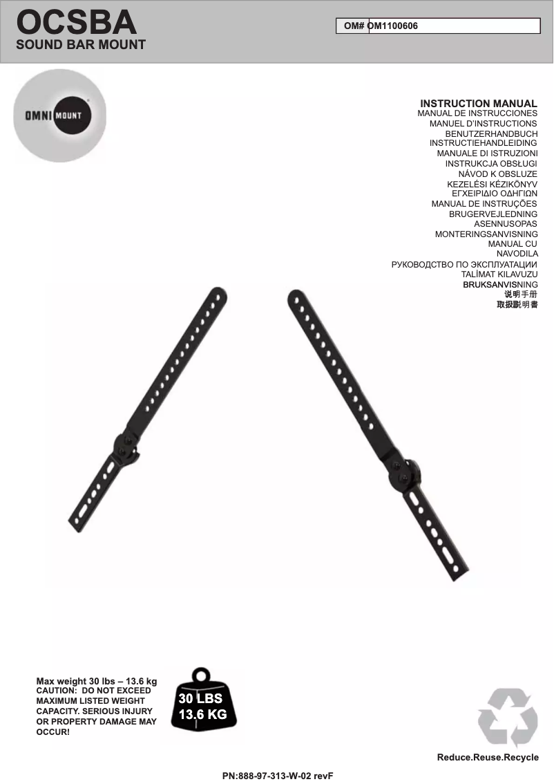 Page 1 of the manual User Manual OmniMount OCSBA