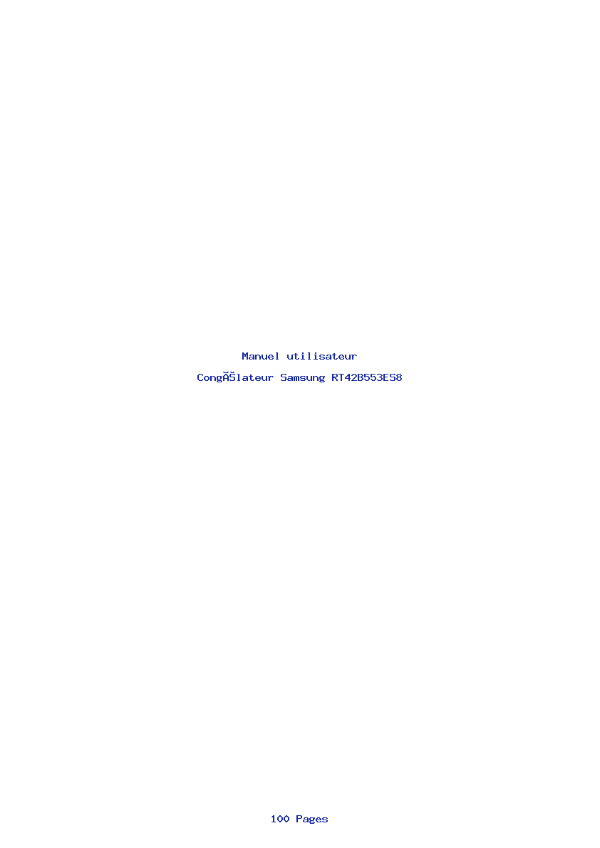 Page 1 de la notice Manuel utilisateur Samsung RT42B553ES8