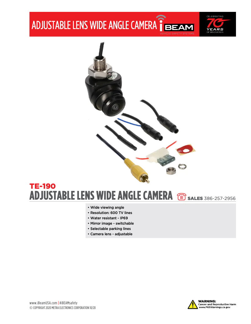 Page 1 of the manual Technical Sheet Metra TE-190