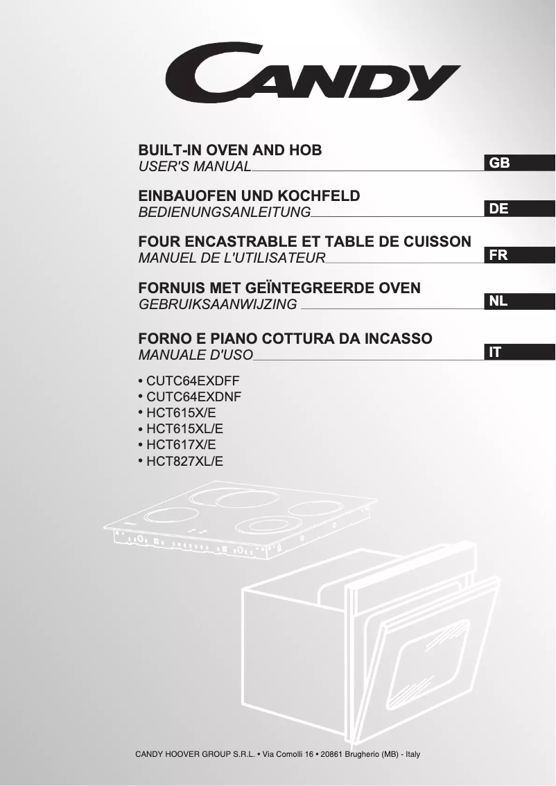 Page 1 of the manual User Manual Candy HCT615XL/E