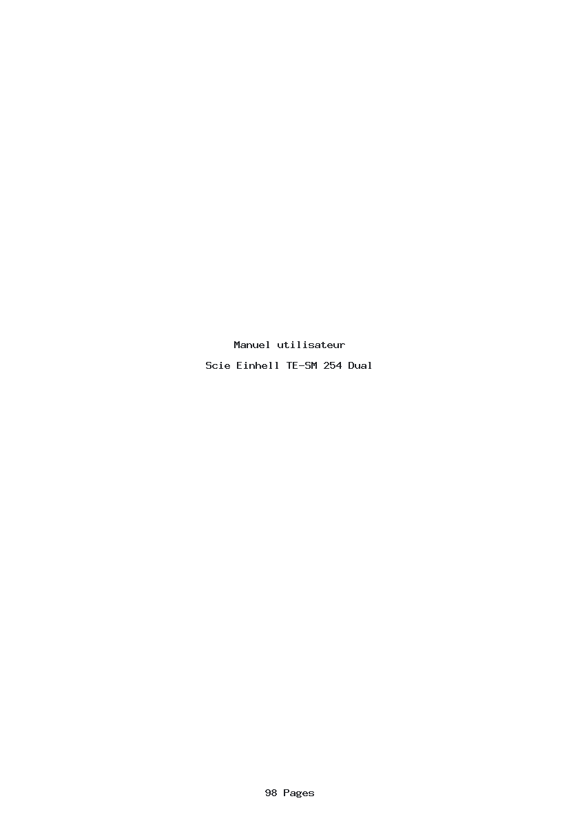 Page 1 de la notice Manuel utilisateur Einhell TE-SM 254 Dual