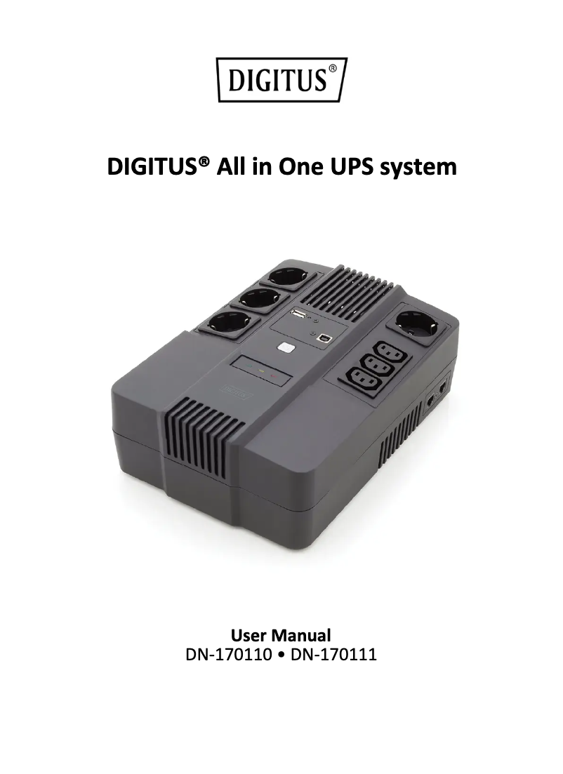 Page 1 de la notice Manuel utilisateur Digitus DN-170111