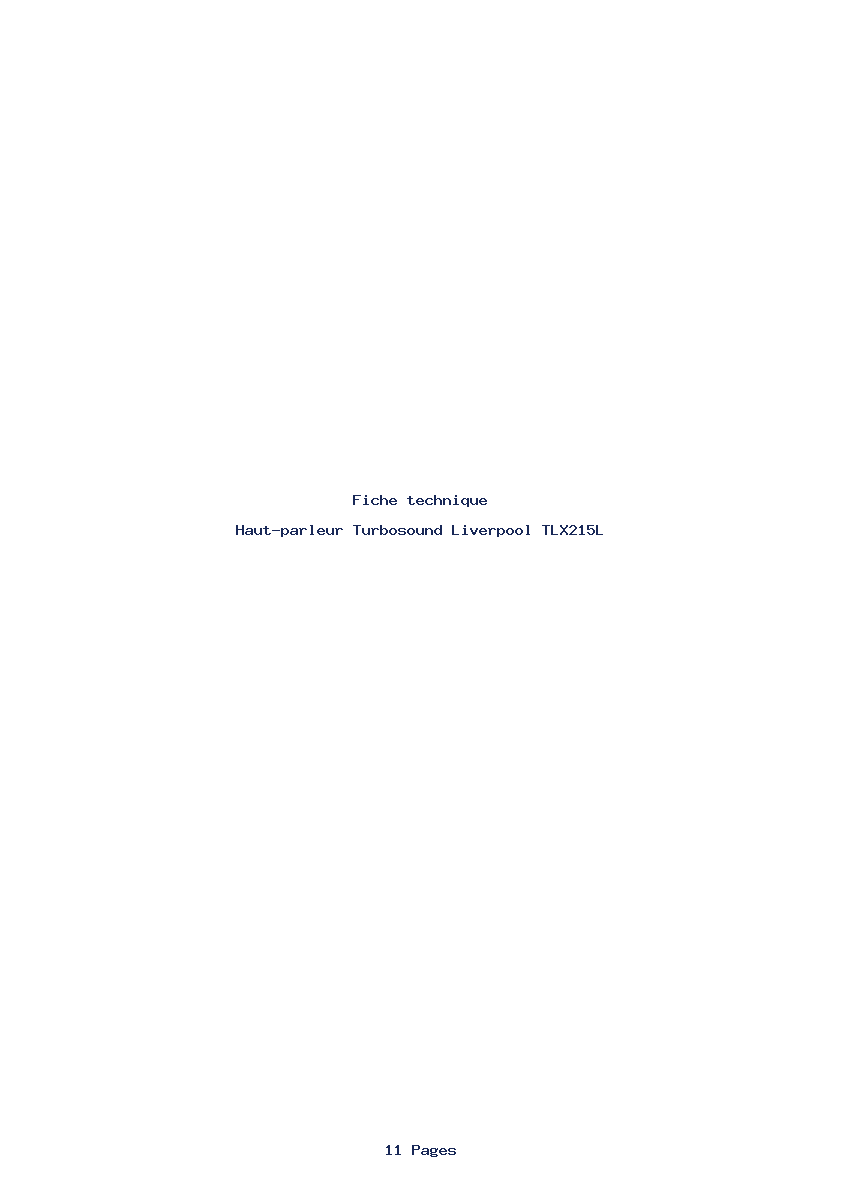 Page 1 de la notice Fiche technique Turbosound Liverpool TLX215L