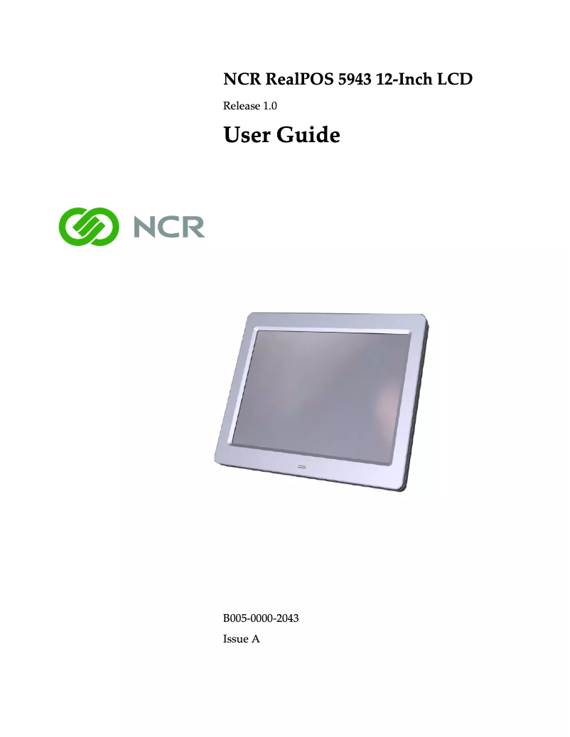 Page 1 of the manual User Manual NCR RealPOS 5943