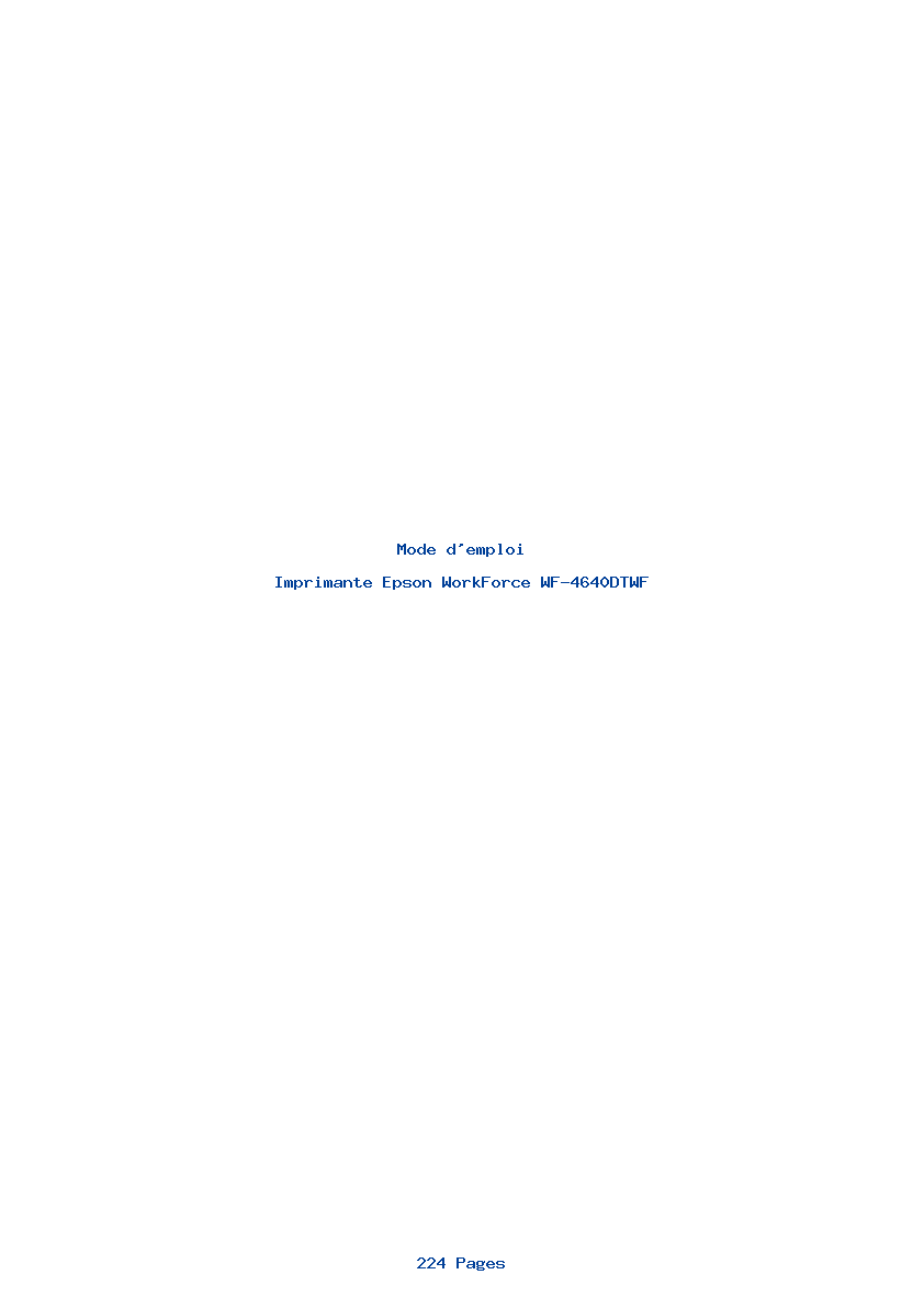Page 1 de la notice Mode d'emploi Epson WorkForce WF-4640DTWF