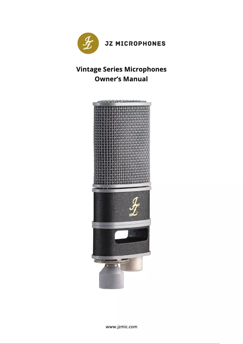 Page 1 de la notice Manuel utilisateur JZ Microphones Vintage 11
