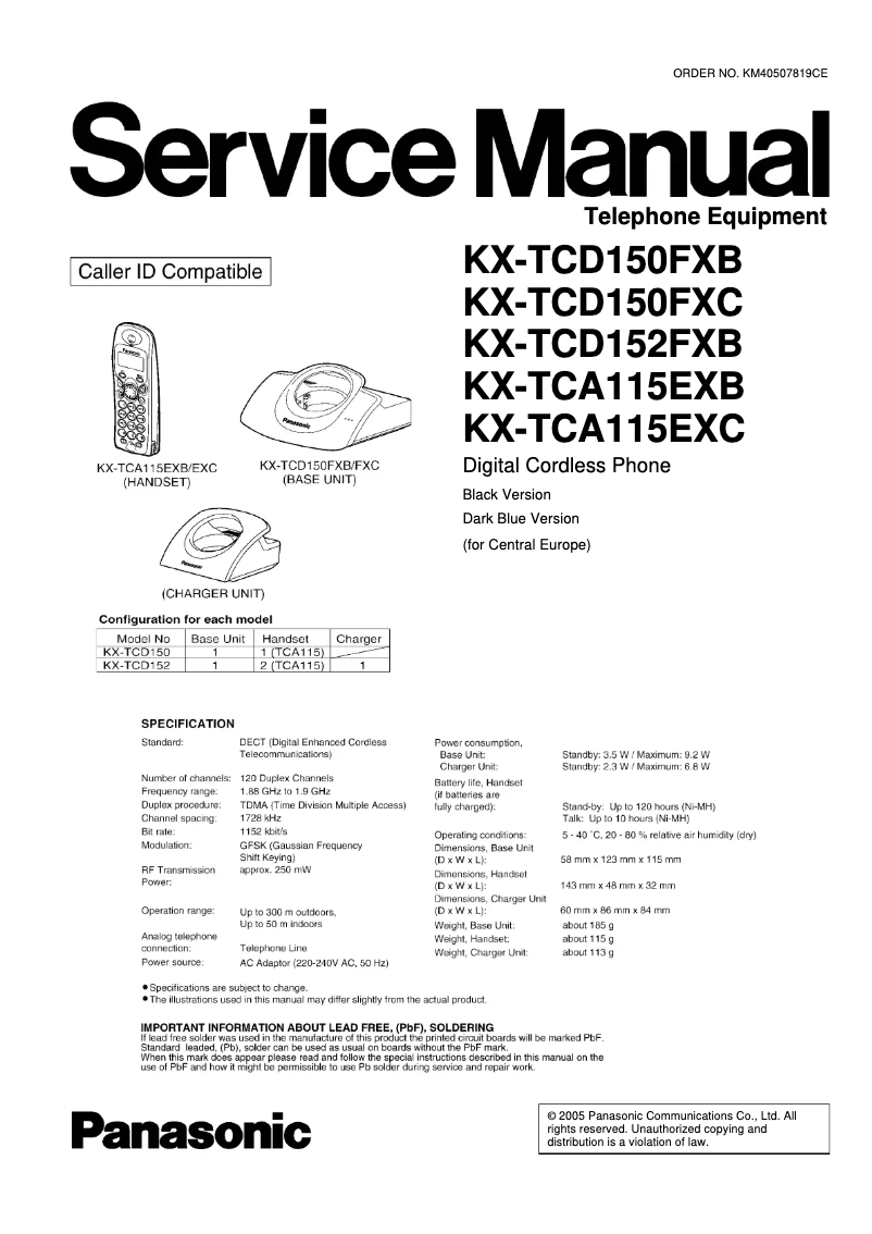 Página 1 del manual Manual de usuario Panasonic KX-TCA115EXB