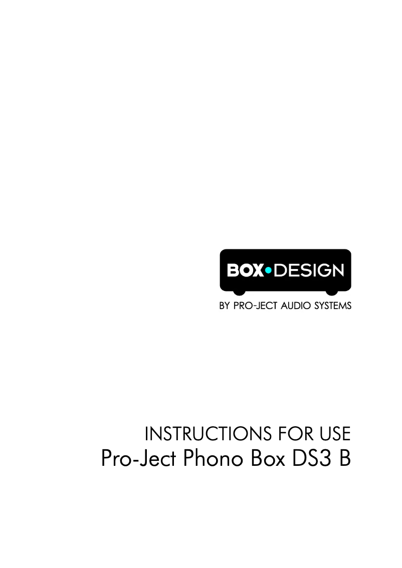 Image de la première page du manuel de l'appareil Phono Box DS3 B