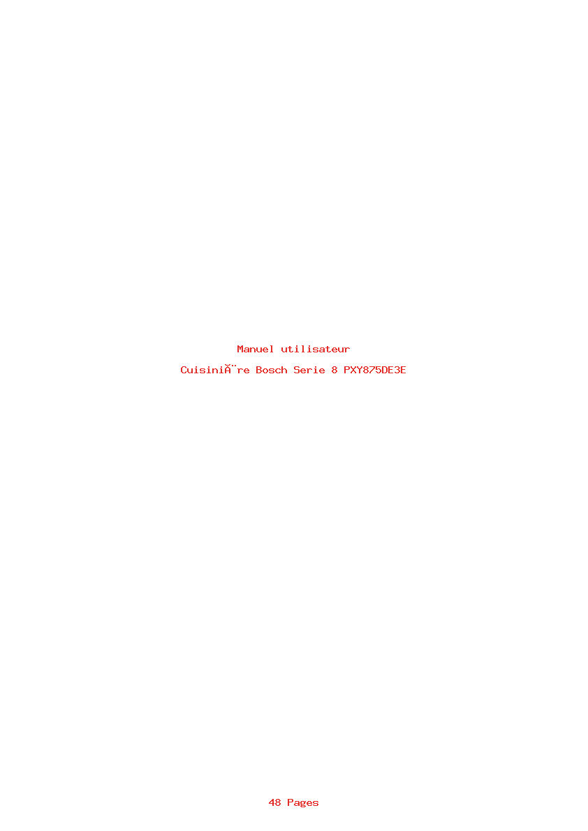 Page 1 de la notice Manuel utilisateur Bosch Serie 8 PXY875DE3E
