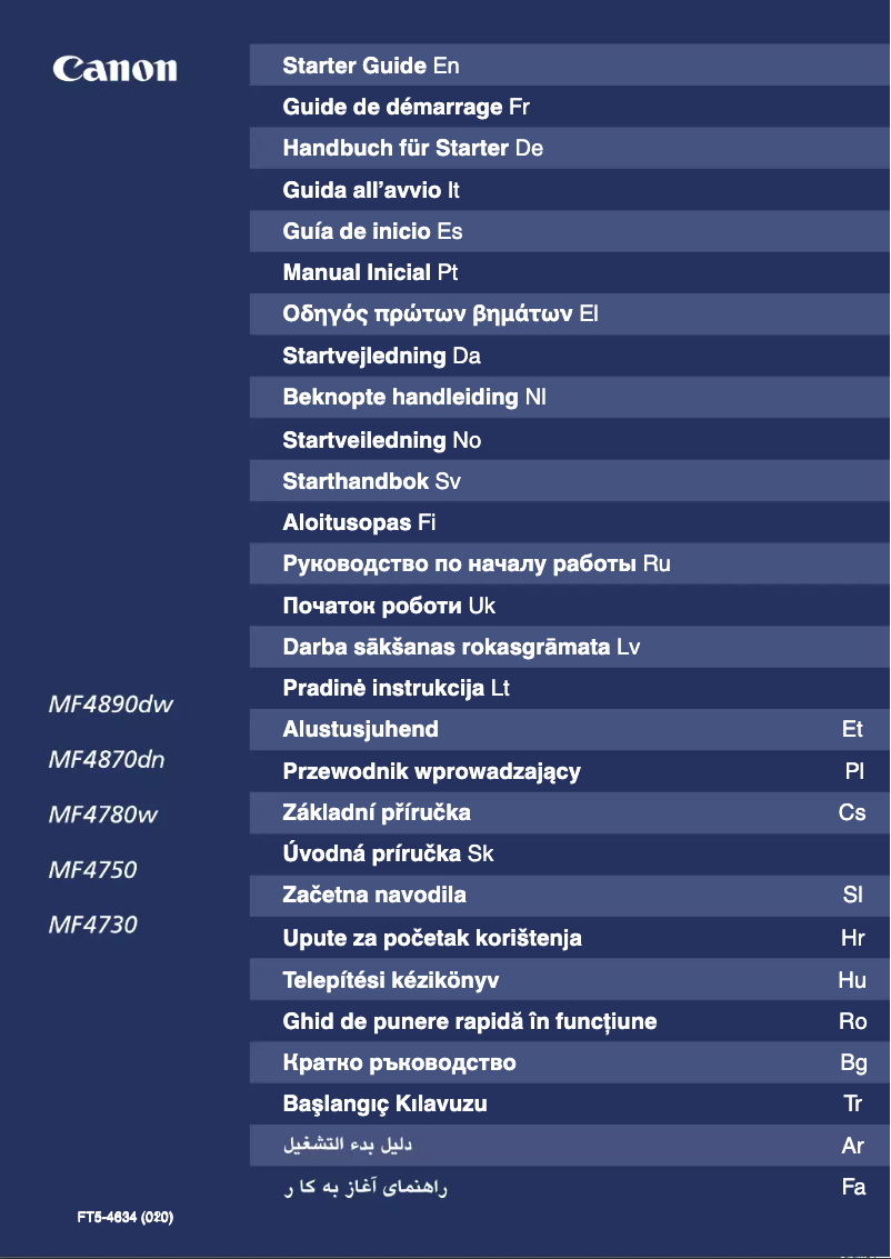 Page 1 de la notice Manuel utilisateur Canon i-Sensys MF4750