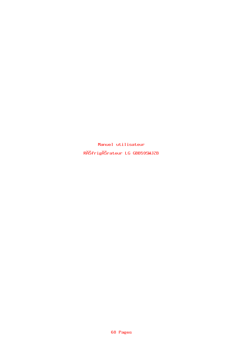 Page 1 de la notice Manuel utilisateur LG GBB59SWJZB