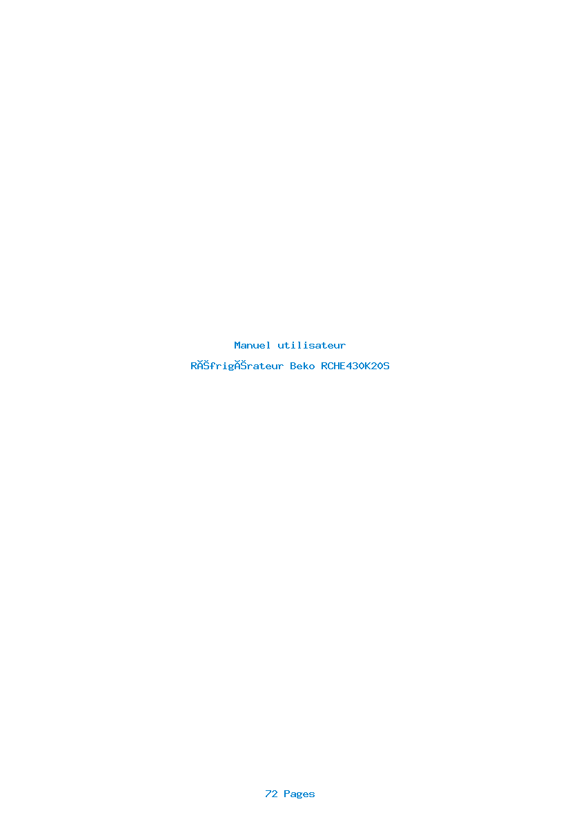 Page 1 de la notice Manuel utilisateur Beko RCHE430K20S
