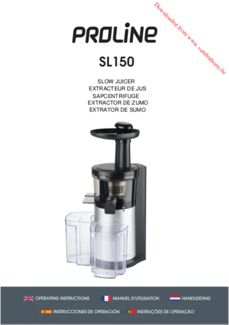 Page 1 of the manual User Manual Proline SL150