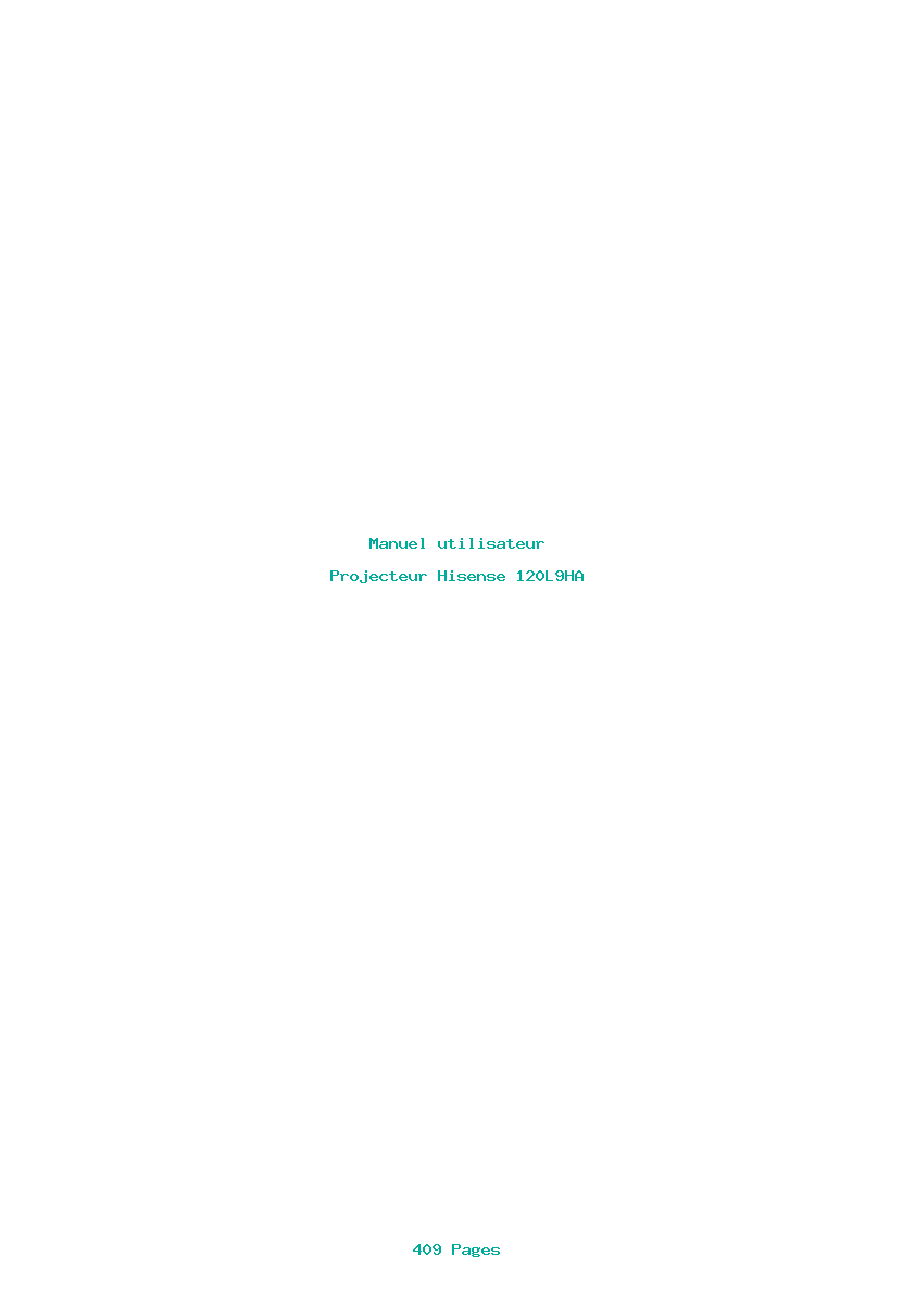 Page 1 de la notice Manuel utilisateur Hisense 120L9HA