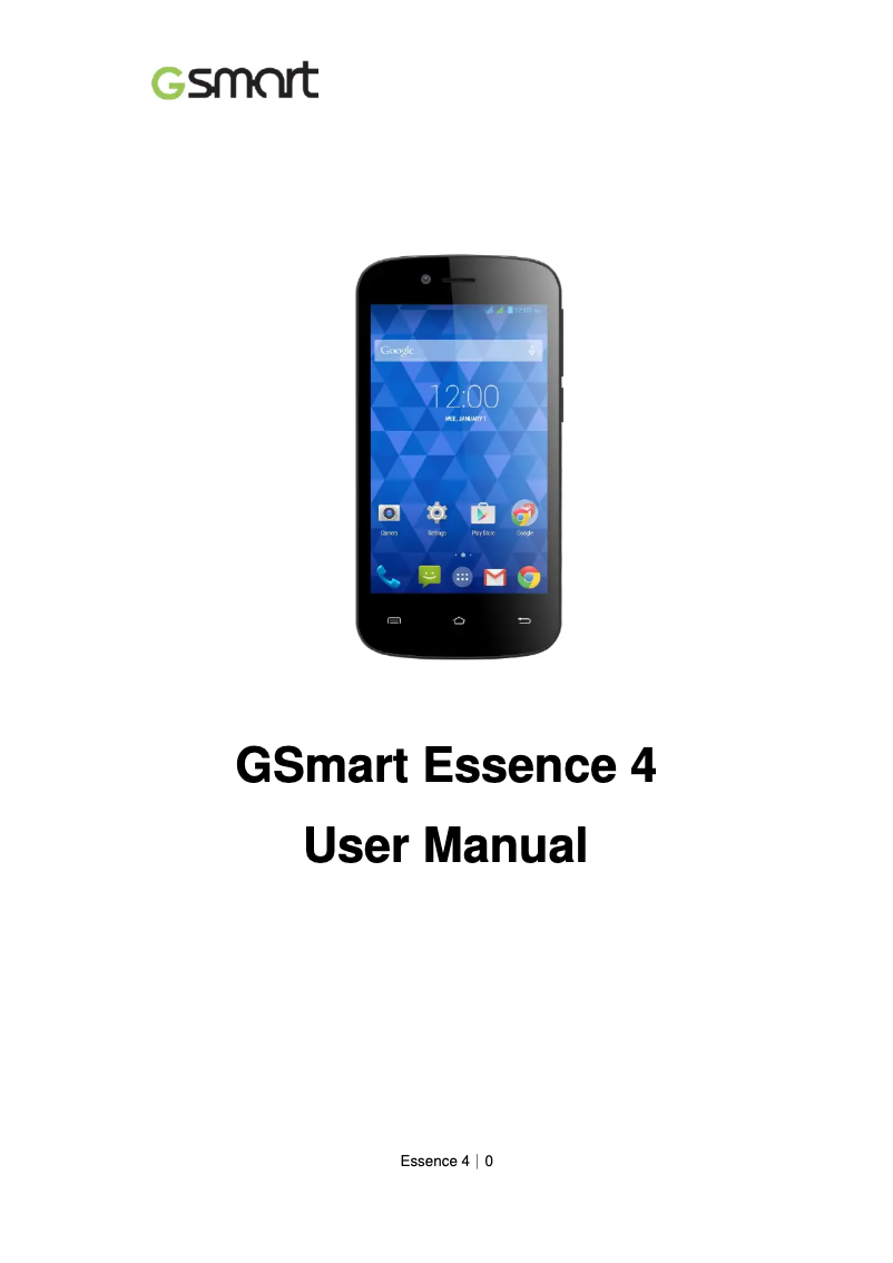 Page 1 of the manual User Manual Gigabyte GSmart Essence 4