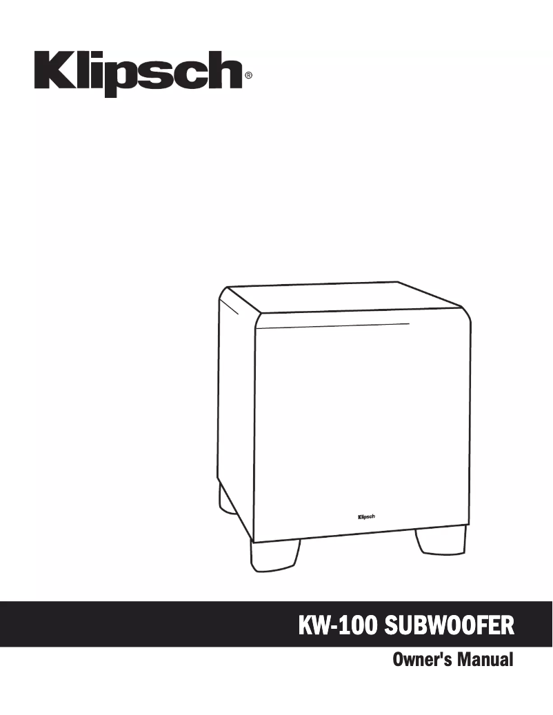 Page 1 de la notice Manuel utilisateur Klipsch KW-100