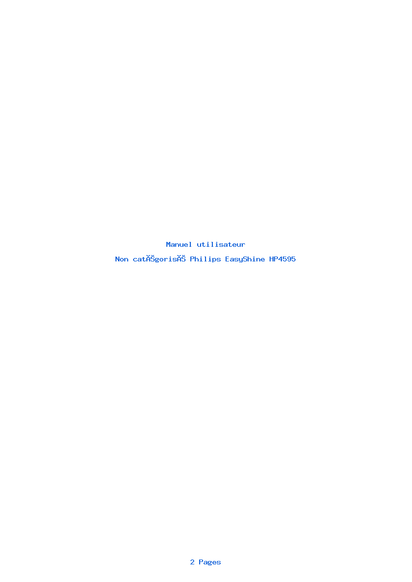 Page 1 de la notice Manuel utilisateur Philips EasyShine HP4595