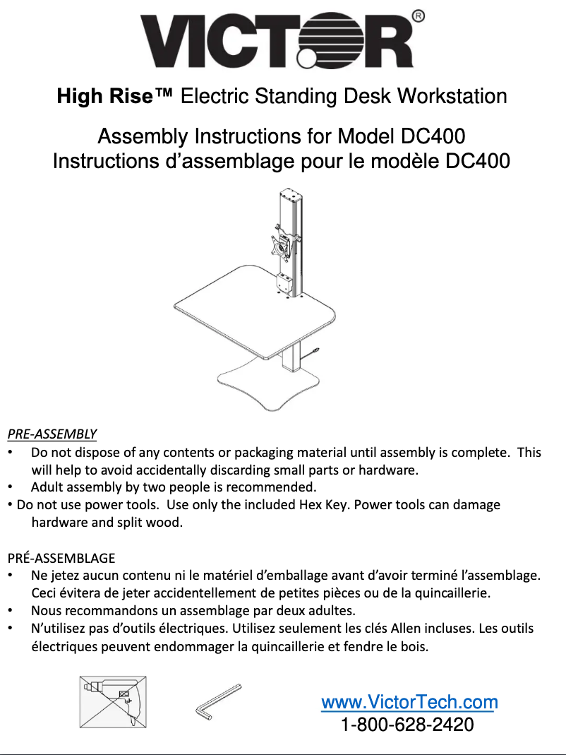 Page 1 de la notice Manuel utilisateur Victor Technology DC400