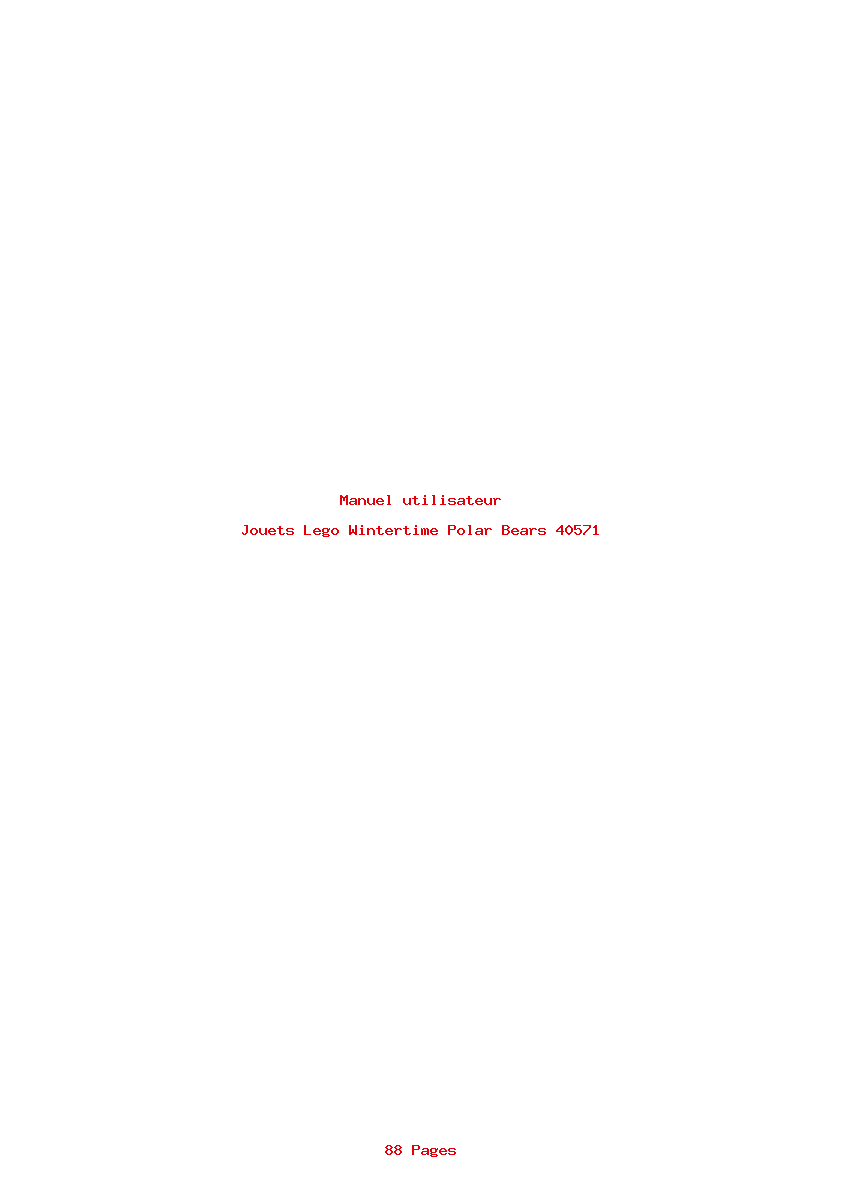 Page 1 de la notice Manuel utilisateur Lego Wintertime Polar Bears 40571