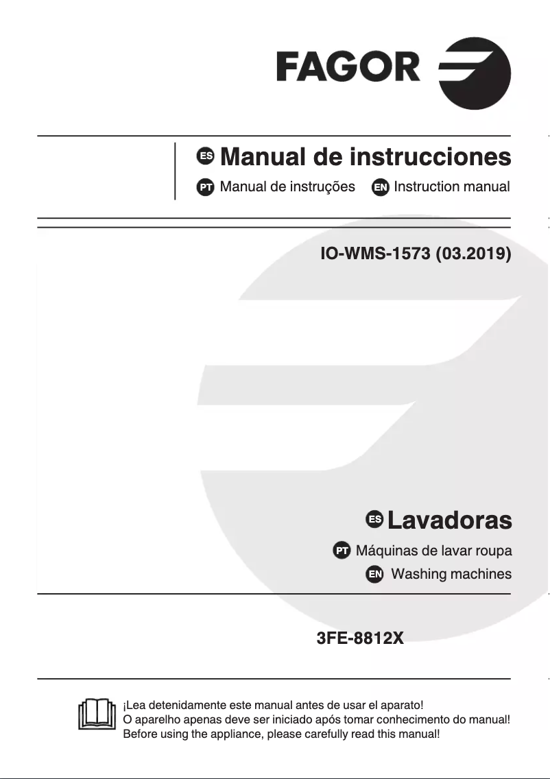 Page 1 de la notice Manuel utilisateur Fagor 3FE-8812X